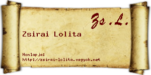 Zsirai Lolita névjegykártya